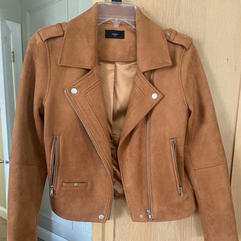 Like new, faux suade moto jacket